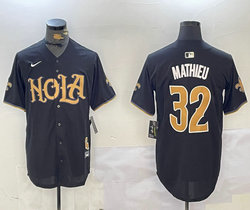 Nike New Orleans Saints #32 Tyrann Mathieu Black 2024 Joint Authentic Stitched baseball jersey