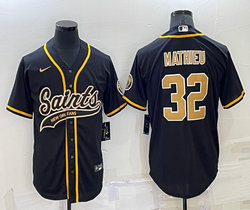 Nike New Orleans Saints #32 Tyrann Mathieu Black Joint adults Authentic Stitched baseball jersey