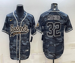 Nike New Orleans Saints #32 Tyrann Mathieu Grey Camo With Patch Joint Adults Authentic Stitched baseball jersey