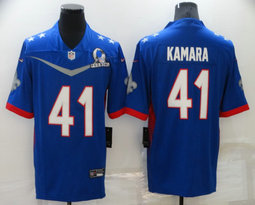 Nike New Orleans Saints #41 Alvin Kamara 2022 All star Blue Authentic Stitched NFL Jersey
