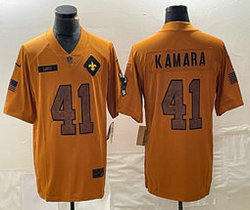 Nike New Orleans Saints #41 Alvin Kamara 2023 Brown Salute To Service Authentic Stitched NFL Jersey