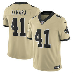 Nike New Orleans Saints #41 Alvin Kamara 2025 Golds Authentic Stitched NFL Jersey