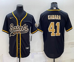 Nike New Orleans Saints #41 Alvin Kamara Black Joint adults Authentic Stitched baseball jersey