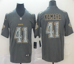 Nike New Orleans Saints #41 Alvin Kamara Gray Fashion Static Limited Authentic Stitched NFL Jersey