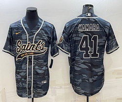 Nike New Orleans Saints #41 Alvin Kamara Grey Camo With Patch Joint Adults Authentic Stitched baseball jersey