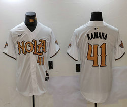 Nike New Orleans Saints #41 Alvin Kamara White 2(II) Joint 41 front Authentic Stitched baseball jersey