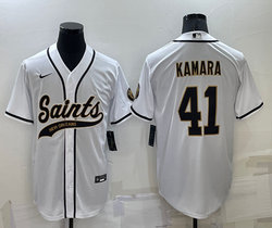 Nike New Orleans Saints #41 Alvin Kamara White Joint adults Authentic Stitched baseball jersey