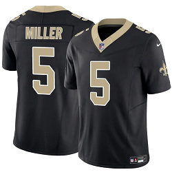 Nike New Orleans Saints #5 Kendre Miller Black Stitched Football Jersey