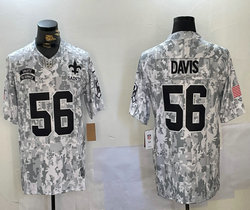 Nike New Orleans Saints #56 DeMario Davis 2024 Salute to Service Authentic Stitched NFL Jersey