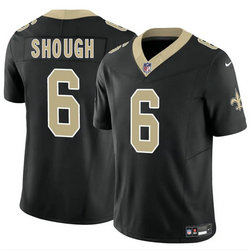 Nike New Orleans Saints #6 Tyler Shough Black 2025 Draft Authentic Stitched NFL Jersey