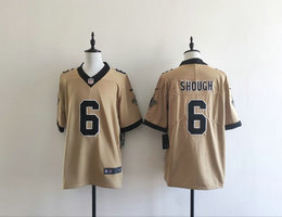 Nike New Orleans Saints #6 Tyler Shough Gold 2025 Draft Authentic Stitched NFL Jersey