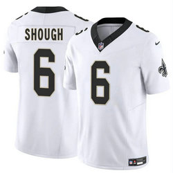 Nike New Orleans Saints #6 Tyler Shough White 2025 Draft Authentic Stitched NFL Jersey