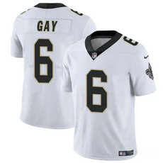 Nike New Orleans Saints #6 Willie Gay White Draft Vapor Untouchable Jersey