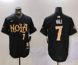 Nike New Orleans Saints #7 Taysom Hill Black 2(II) Joint 7 front Authentic Stitched baseball jersey