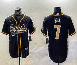 Nike New Orleans Saints #7 Taysom Hill Black Joint Authentic Stitched baseball jersey