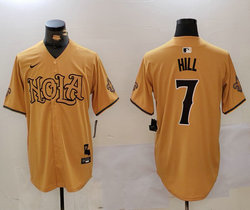 Nike New Orleans Saints #7 Taysom Hill Gold 2(II) Joint Authentic Stitched baseball jerseys