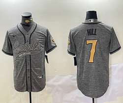 Nike New Orleans Saints #7 Taysom Hill Hemp grey Joint Authentic Stitched baseball jersey