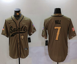 Nike New Orleans Saints #7 Taysom Hill Joint Authentic Stitched baseball jersey