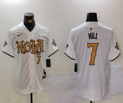 Nike New Orleans Saints #7 Taysom Hill White 2(II) Joint 7 front Authentic Stitched baseball jersey