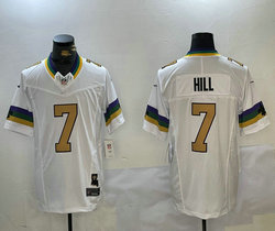 Nike New Orleans Saints #7 Taysom Hill White Gold number F.U.S.E. Authentic stitched NFL jersey