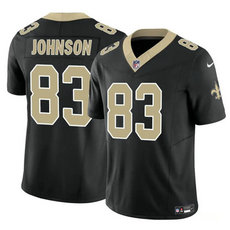 Nike New Orleans Saints #83 Juwan Johnson Black 2023 F.U.S.E. Football Stitched Jersey