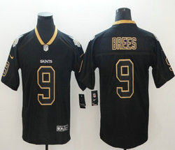Nike New Orleans Saints #9 Drew Brees Lights Out Black Vapor Untouchable Authentic stitched NFL jersey