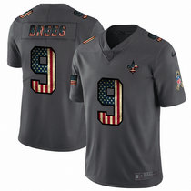 Nike New Orleans Saints #9 Drew Brees Tribute to retro flag Carbon black Authentic Stitched NFL Jersey