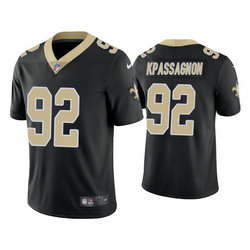 Nike New Orleans Saints #92 Tanoh Kpassagnon Black Vapor Untouchable Limited Authentic Stitched NFL Jersey