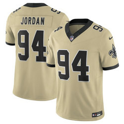 Nike New Orleans Saints #94 Cameron Jordan 2025 Golds Authentic Stitched NFL Jersey