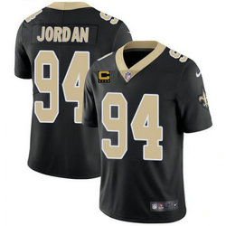 Nike New Orleans Saints #94 Cameron Jordan Black With 4-star Vapor Untouchable Authentic Stitched NFL Jersey