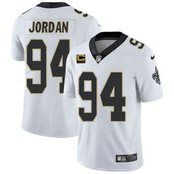 Nike New Orleans Saints #94 Cameron Jordan White With 4-star C Patch Vapor Untouchable Authentic Stitched NFL Jersey