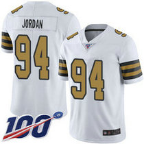 Nike New Orleans Saints #94 Cameron Jordan With NFL 100th Season Patch White Rush Limited Authentic Stitched NFL Jersey