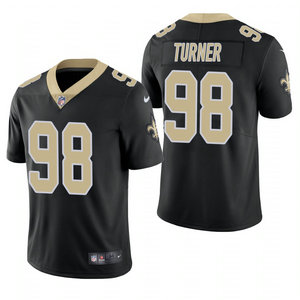 Nike New Orleans Saints #98 Payton Turner Black 2021 NFL Draft Vapor Untouchable Authentic Stitched NFL Jersey