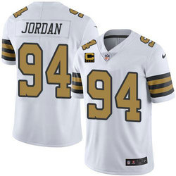 Nike New Orleans Saints 2022 #94 Cameron Jordan White With 4-star C Patch Rush Authentic Stitched NFL Jersey