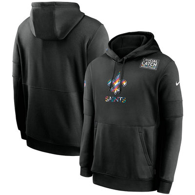 Nike New Orleans Saints Black Crucial Catch Sideline Performance Pullover Hoodie