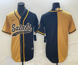 Nike New Orleans Saints Blank Black Gold Joint Authentic Stitched baseball jersey