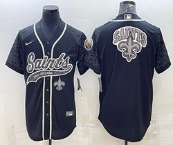 Nike New Orleans Saints Blank Black Reflective team logo Authentic Stitched NFL jersey