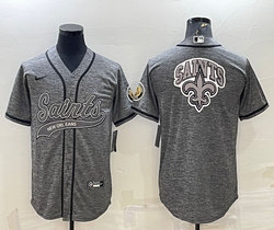 Nike New Orleans Saints Blank Hemp grey Joint with logo Authentic Stitched baseball jersey