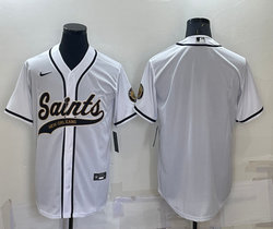 Nike New Orleans Saints Blank White Joint adults Authentic Stitched baseball jersey