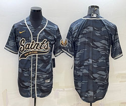 Nike New Orleans Saints Grey Camo With Patch Joint Adults Authentic Stitched baseball jersey