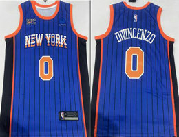 Nike New Yok Knicks #0 Donte DiVincenzo City Authentic Stitched NBA jersey