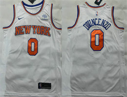 Nike New Yok Knicks #0 Donte DiVincenzo White Stitched Basketball Jersey