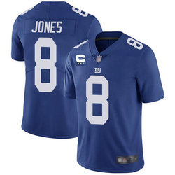 Nike New York Giants  #8 Daniel Jones Blue With 3-star C Patch Vapor Untouchable Authentic Stitched NFL Jersey