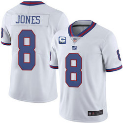 Nike New York Giants  #8 Daniel Jones White With 3-star C Patch Vapor Untouchable Authentic Stitched NFL Jersey