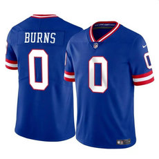 Nike New York Giants #0 Brian Burns Blue Throwback 2023 F.U.S.E. Football Stitched Jersey