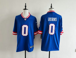 Nike New York Giants #0 Brian Burns Blue Throwback Stitched Football Jersey