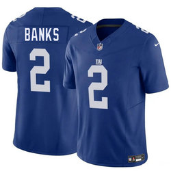 Nike New York Giants #2 Deonte Banks Blue Stitched Jersey