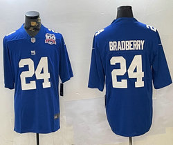 Nike New York Giants #24 James Bradberry Blue 100 patch Vapor Untouchable Authentic stitched NFL jersey