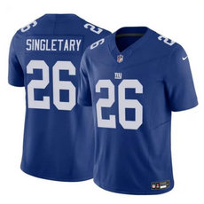 Nike New York Giants #26 Devin Singletary Blue 2023 F.U.S.E. Football Stitched Jersey