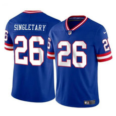 Nike New York Giants #26 Devin Singletary Blue throwback 2023 F.U.S.E. Football Stitched Jersey